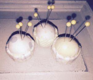 bottle-cap pin cushions