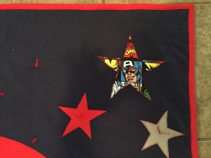 Captain America Quilt Binding Finished