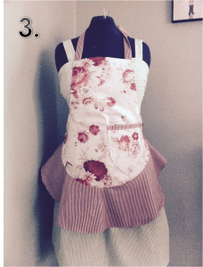 3 Red Floral Waverly and Stripes Apron