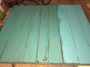 Barn Door Baby Gate back distressed with Hazelnut reVax