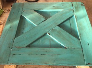 Barn Door Baby Gate Distressed with Shabby Paint Hazelnut reVax