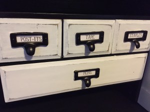 Rolltop Desk drawers closeup