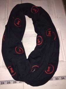 Black Widow Scarf finished on table