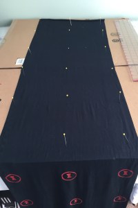 Black Widow Scarf Screen printing in progress